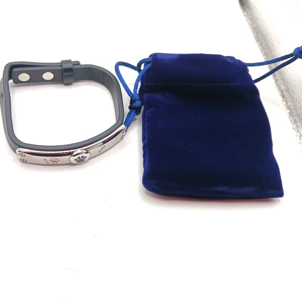 Pet Dog Black Leather Bracelet-New With Dust Bag